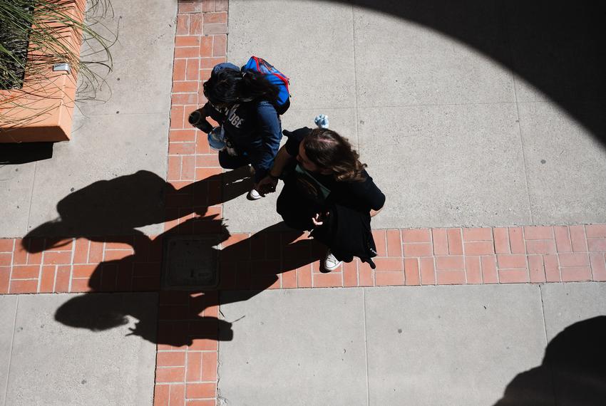 Students walk into the UTEP Union East building in El Paso on March 5, 2024.
