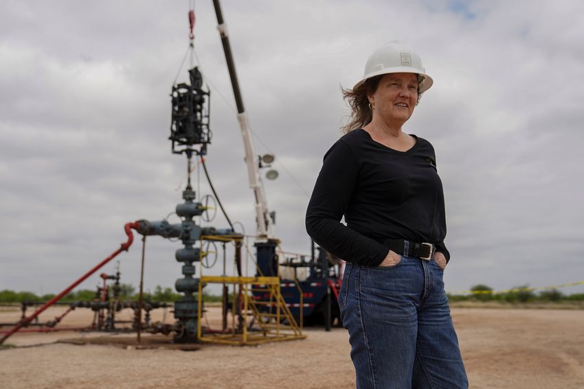 Cindy D. Taff, Chief Executive Officer of Sage Geosystems, poses for a photo on March 22, 2023 in Starr County Santa Elena, Texas. The startup is testing storing energy in the ground. “There’s some people that believe that there’s a climate crisis, and some people don’t believe it. We want this to be the energy of choice whether you believe in it or not because it’s cost-effective as well.” 
Verónica G. Cárdenas for The Texas Tribune