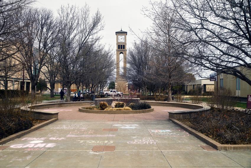 Clock tower on campus at West Texas A&M University on March 23, 2023.                                        