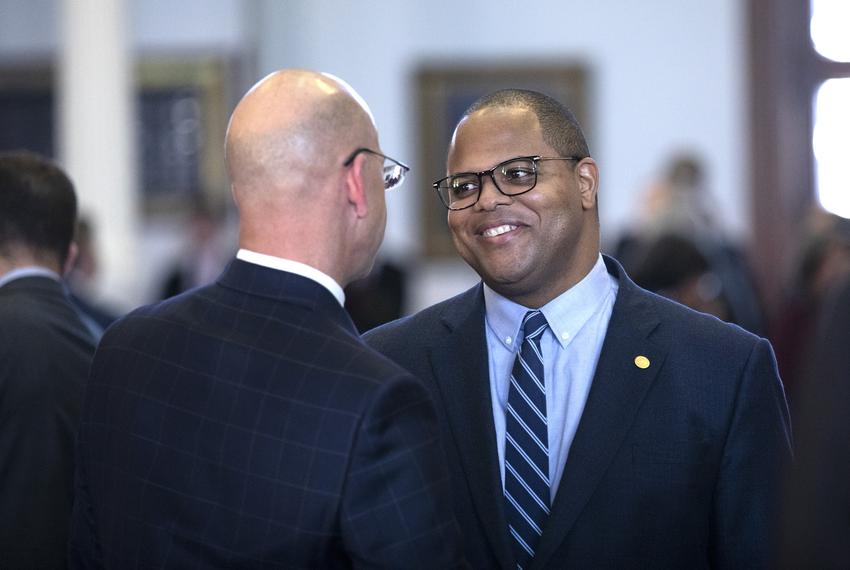 State Rep. Eric Johnson, D-Dallas, on the House floor at the state Capitol on Jan. 23, 2019.