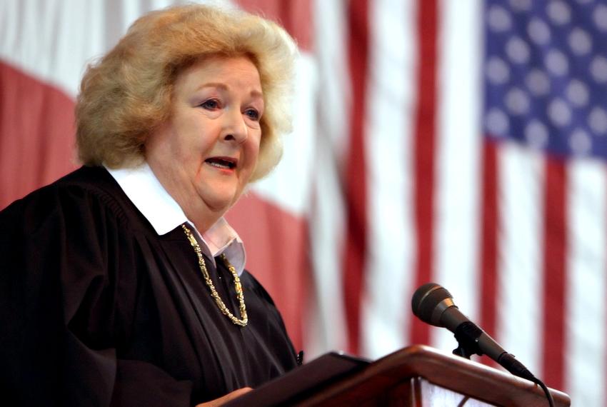 U.S. District Judge Janis Jack administers the U.S. oath of citizenship to more than 100 area residents representing 25 countries in 2008 aboard the USS Lexington. Jack was the first woman federal judge to serve in Texas south of San Antonio. July 5, 2008.