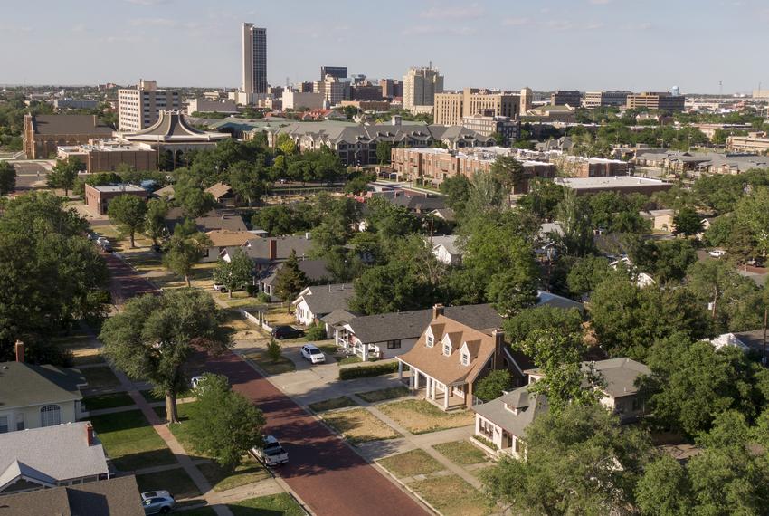 Residential area near downtown Amarillo on May 29, 2020.