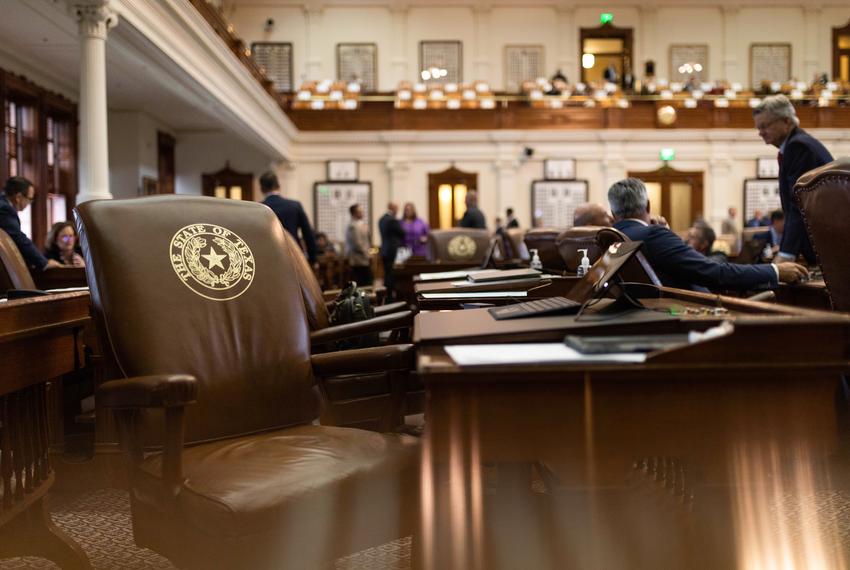 An empty chair on the House floor on Oct. 12, 2021.