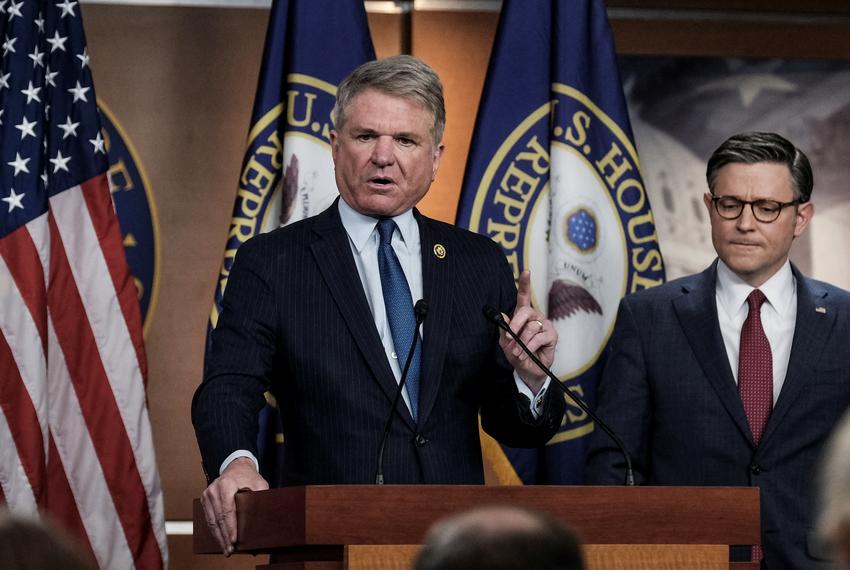 U.S. Rep. Michael McCaul, R-Austin, speaks to reporters during a weekly press conference at Capitol Hill in Washington, D.C., on April 16, 2024.