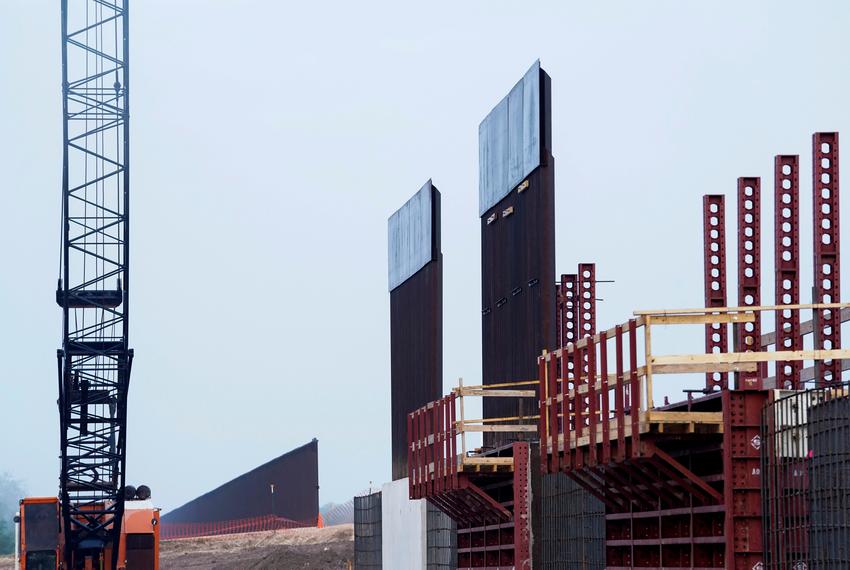 From left, the existing border wall, and to the right, segments of the first border wall construction in Texas since President Trump took office, near Donna in 2019.